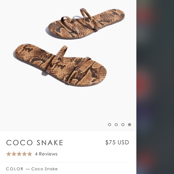 TKEES Gemma Coco Snake Sandals - Worn 1x! - Picture 2 of 5
